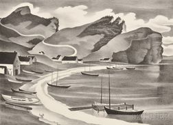 Vera Andrus (American, 1896-1979) Two Quebec Shore Views: Les Trois Soeurs